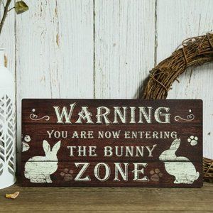 Rabbit Sign Cute Bunny Easter Home Decor